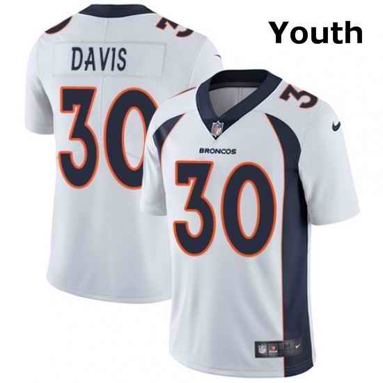 Youth Nike Denver Broncos 30 Terrell Davis Elite White NFL Jersey